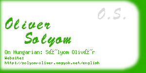 oliver solyom business card