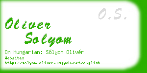 oliver solyom business card